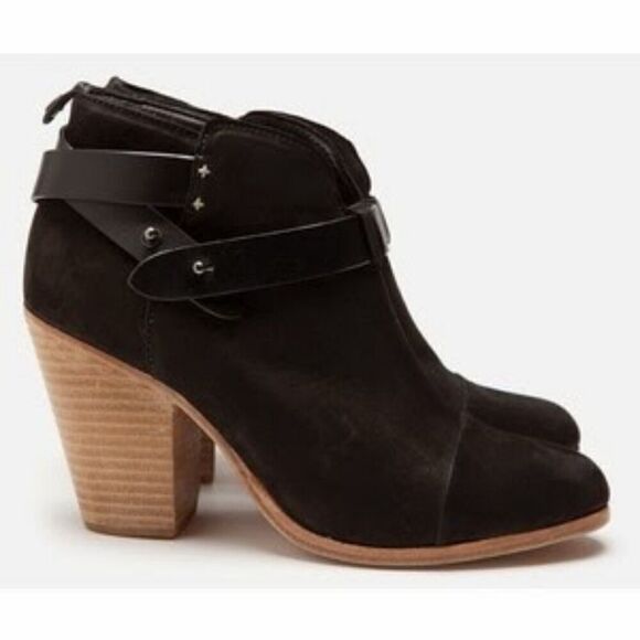 Rag & Bone Women's Harrow Boots Black Leather Suede Size 37 US 7 - Picture 1 of 9